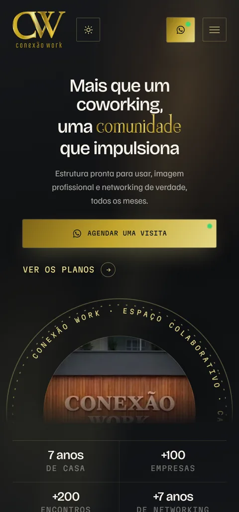 Site do Conexão Work no celular