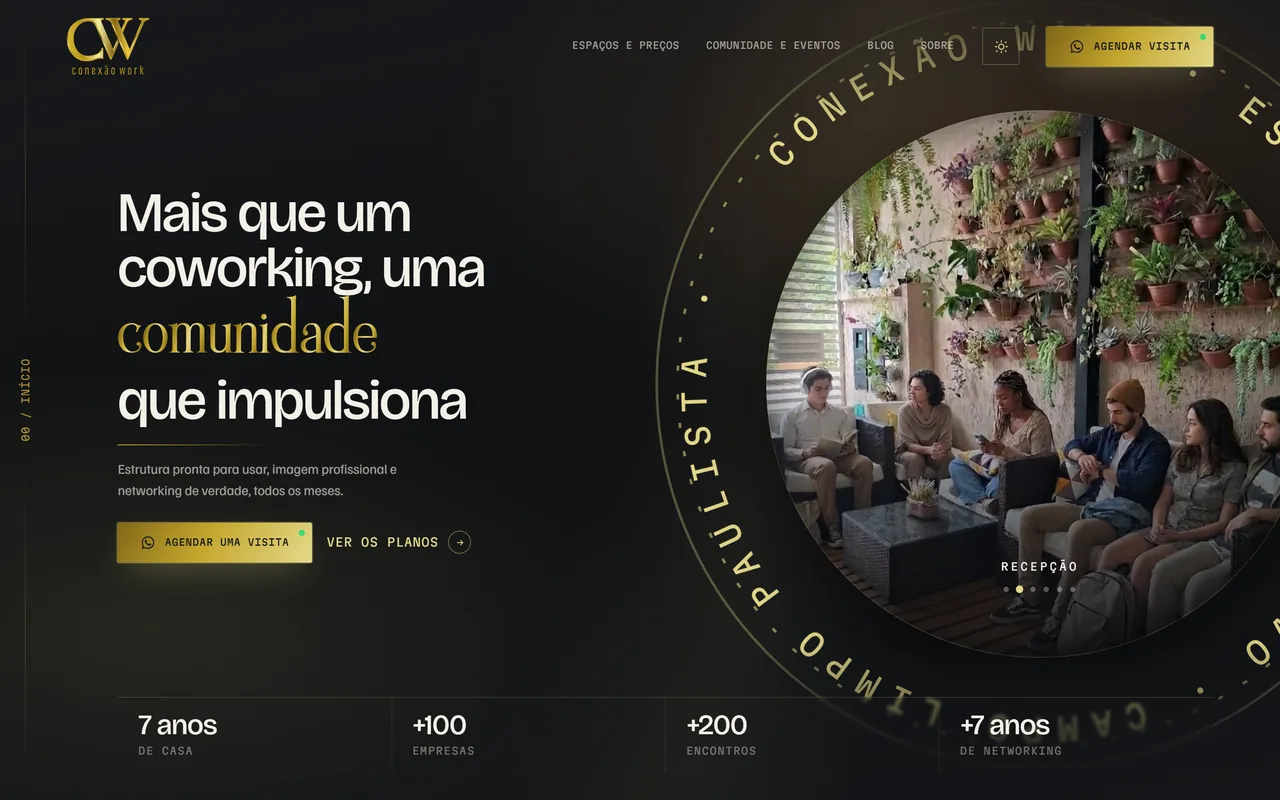 Site do Conexão Work no computador